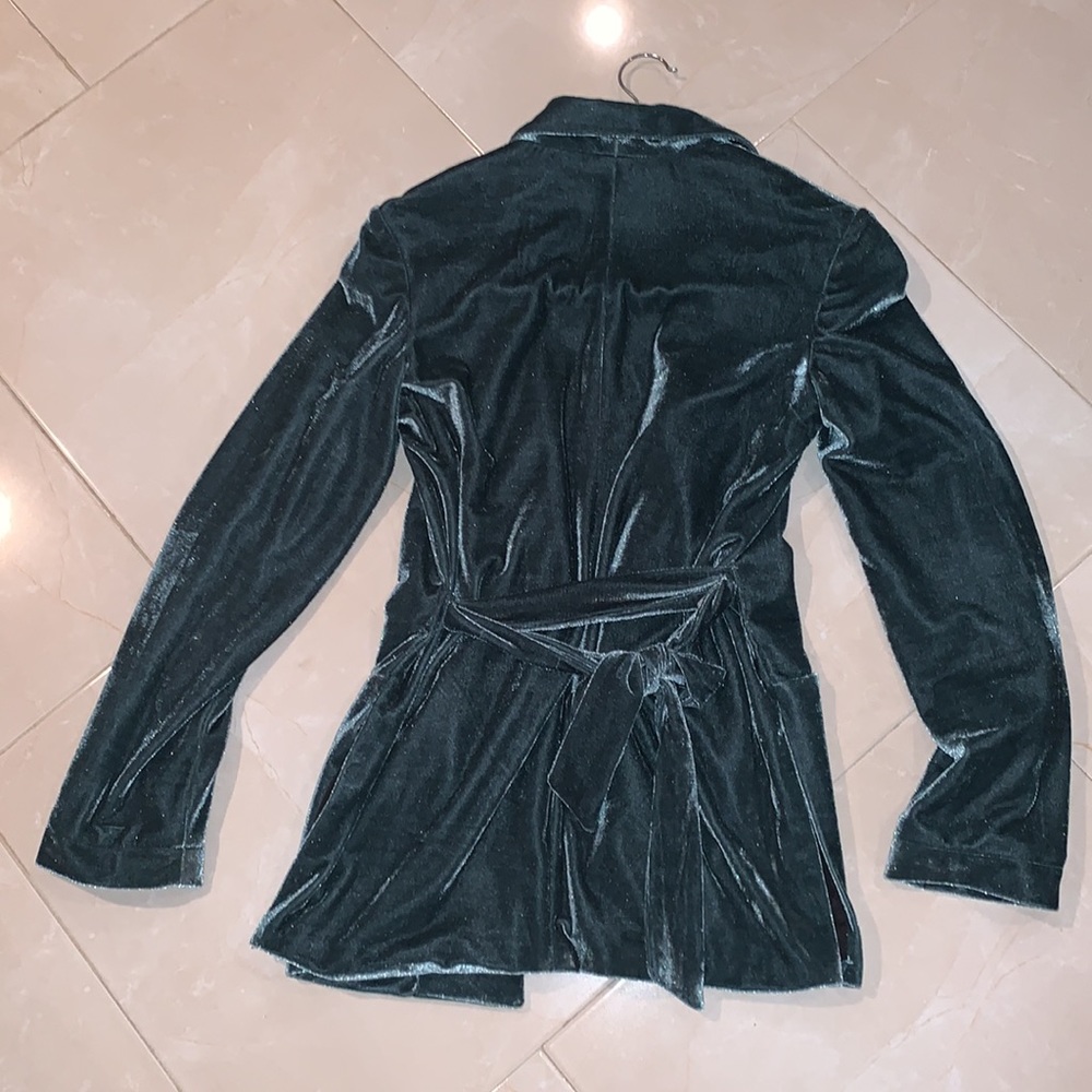 NWOT Velvet Blazer - Dark Teal - Picture 2 of 6
